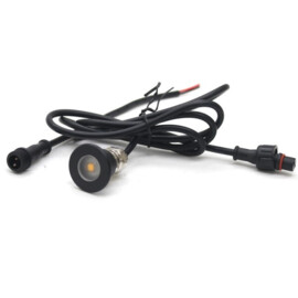 Apache J-LED - Flat Surface Step LED Spot - 24VDC - Black Aluminium - Diameter 16 mm  - IP67