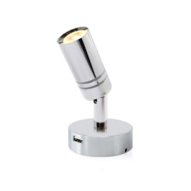Apache J-LED - Interior series - No.02 - LED leeslamp - Touch aan/uit & dimbaar - met USB lader - warm wit - 10-30 VDC