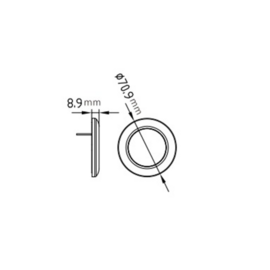 Apache J-LED - Ceiling series -  PC + RVS - opbouwspot - Warm wit - 1,2W - 12V DC  IP66