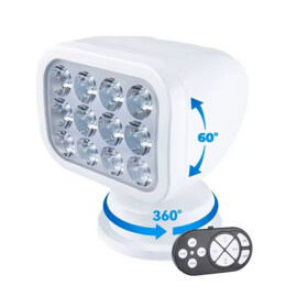 LED Zoeklicht met Draadloze afstandsbediening - 400 m straal - Warm Wit 2700K - witte behuizing - 10-30V - IP65