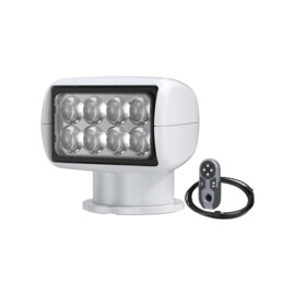 LED Zoeklicht met Draadloze Afstandsbediening  - 600 m straal - Warm 3000K - 10-30V - witte behuizing - IP65