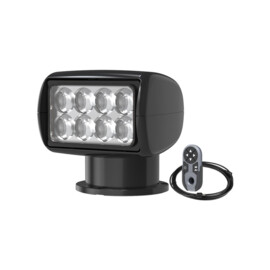 LED Zoeklicht met Draadloze Afstandsbediening - 600 m straal - Wit 5500K - 10-30V - zwarte behuizing - IP65