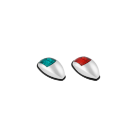 Set Stuurboord & Bakboord Navigatielicht - Verticale montage - 10-30VDC - IP66 - zicht 2NM - rood & groen - zilveren behuizing