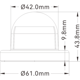 Starboard Light - Horizontal Deck Mount Navigation Light 03 - 12VDC - IP66 - visible 1NM - green - 42x34/61x43.8 mm