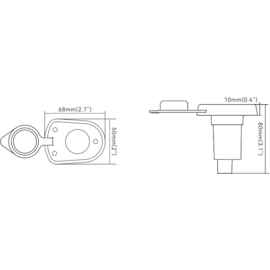 Montagefuß für Plug-in-Mastenleuchten - gerade - PC - 68 x 50 x 80 mm - langlebig & verschleißfest