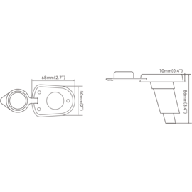 Montagebasis für Steckbare Mastleuchte - 02 Series - Winkelbasis - PC - 68 x 50 x 86 mm