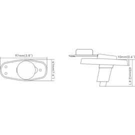 Montagevoet voor Plug-in Mastlampen - 03 - hoekig - PC - 97 x 41 x 65 mm - duurzaam en slijtvast