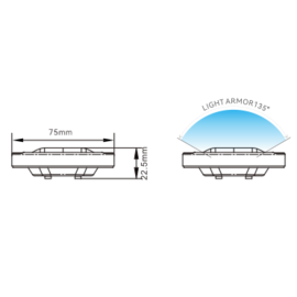 LED Rundhecklicht - 01 Serie - 12VDC - IP66 - Sichtweite 2NM - kaltweiß - S.S.304 - Ø 22,5 x 75 mm
