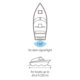 LED Round Stern Light - 02 series - 12VDC - IP66 - visibility 3NM - Warm white - S.S.316 - 15 x  Ø 81 mm