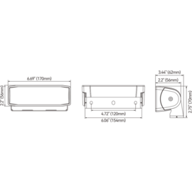 Dual Colour LED schijnwerper, wit/blauw, 12/24V, 10W wit + 4W blauw LEDS, 850lm, witte behuizing, IP67