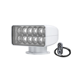 LED Zoeklicht met Draadloze Afstandsbediening - 1200 m straal - Wit 5500K - 10-30V - witte behuizing - IP65