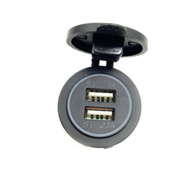 Separates Doppel USB-Ladegerät für Schalttafeln, blaue LED, 12-24 V, IP65