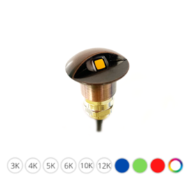 Apache PROLED - halb abgedeckte Step LED-Leuchte - 12VDC - Bronze Rostfreier Stahl - Durchmesser 16 mm - IP67